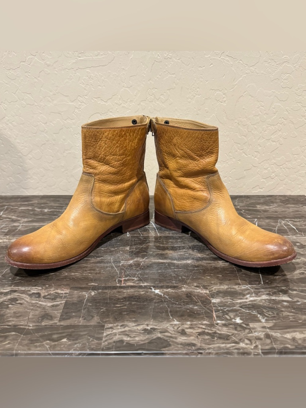 Frye Back Zip Leather Short Riding Boots - Picture 7 of 14